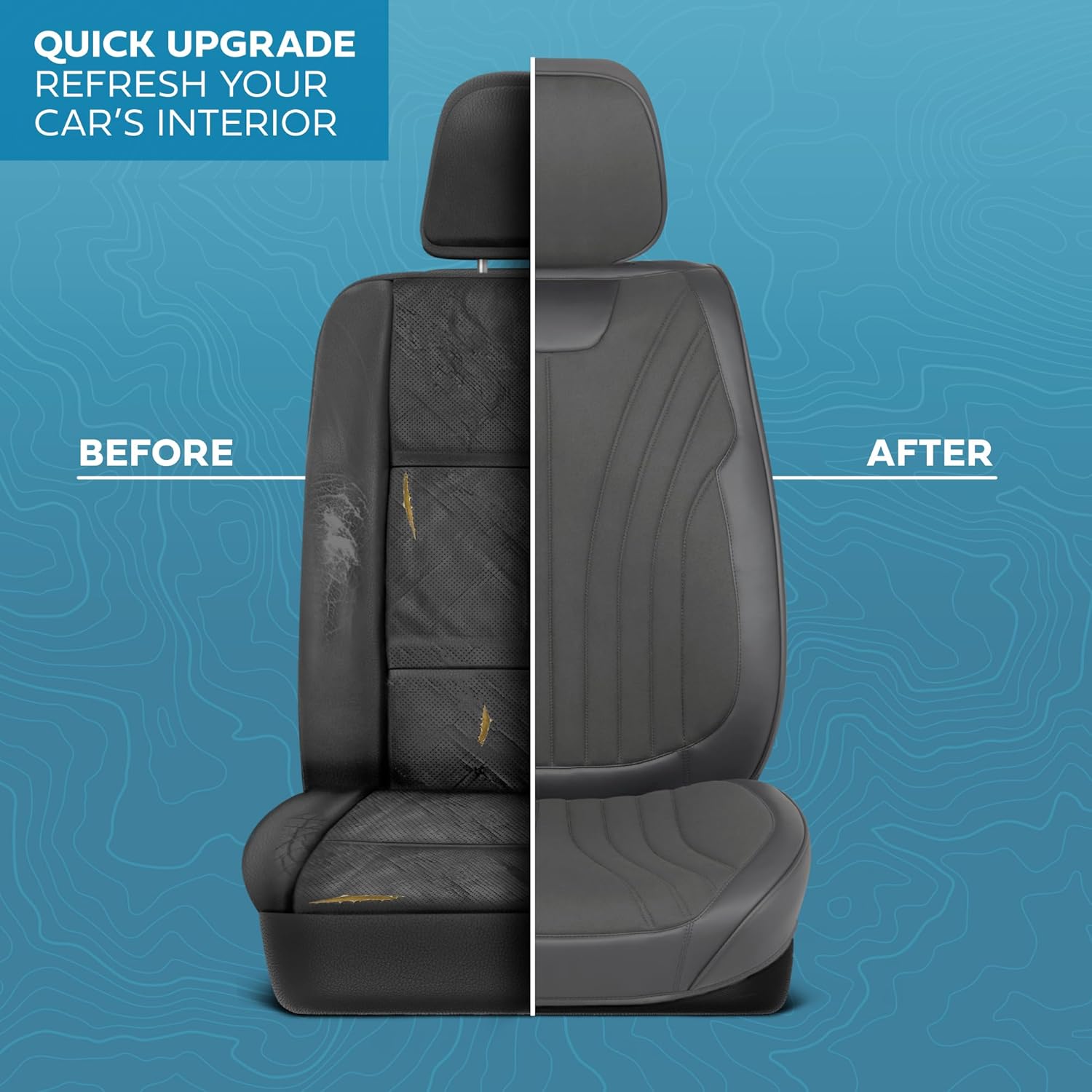Elite Edition Faux Leather & Suede Seat Covers for Cars, Trucks, & SUV - 2 Charcoal Car Seat Covers for Front Seats - Universal Fit Car Accessories Automotive Interior Protector for Cars