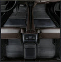Custom Car Floor Mat Compatible with BMW Mercedes-Benz Toyota Cadillac Lexus Honda Infiniti Nissan Hyundai Kia Audi All Models Cars Sedans SUVs Automotive Mats (Black Beige Stripe)