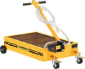 15 Gal Electric Oil Drain Pan, 110V High-Flow Pump, 9.8 FT Hose, 200 W Motor, 2 Locking Swivel Casters and 2 Directional Wheels Stable, Folding Handle, Heavy-Duty for Trucks, RVs, SUVs, Yellow
