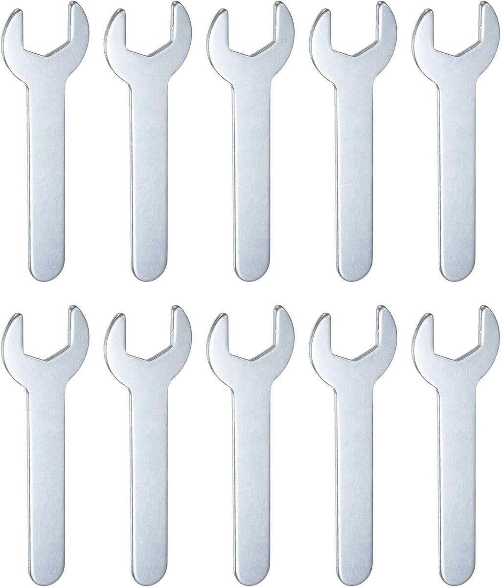 HARFINGTON 10pcs Small Wrench 15mm Open End U-Shaped Single Open Ended Spanner Super Thin Flat Head Galvanizing Wrench for Automotive Repair Furniture Assembly
