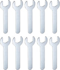 HARFINGTON 10pcs Small Wrench 15mm Open End U-Shaped Single Open Ended Spanner Super Thin Flat Head Galvanizing Wrench for Automotive Repair Furniture Assembly