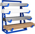 Heavy Duty Steel Horizontal Storage Rack with 4-Level Lumber Organizer Shelf Pipe Organizer Support Rack For Supermarket，Garage, Basement, Pantry, Workshop, 24''L x 60-7/8''H x 48-3/8''W