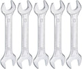 HARFINGTON 5pcs Double Open End Wrench 13mm x 16mm Metric 15 Degree Offset Angle Small Flat Head Wrench Galvanizing Open Ended Spanner for Automotive Repair Furniture Assembly