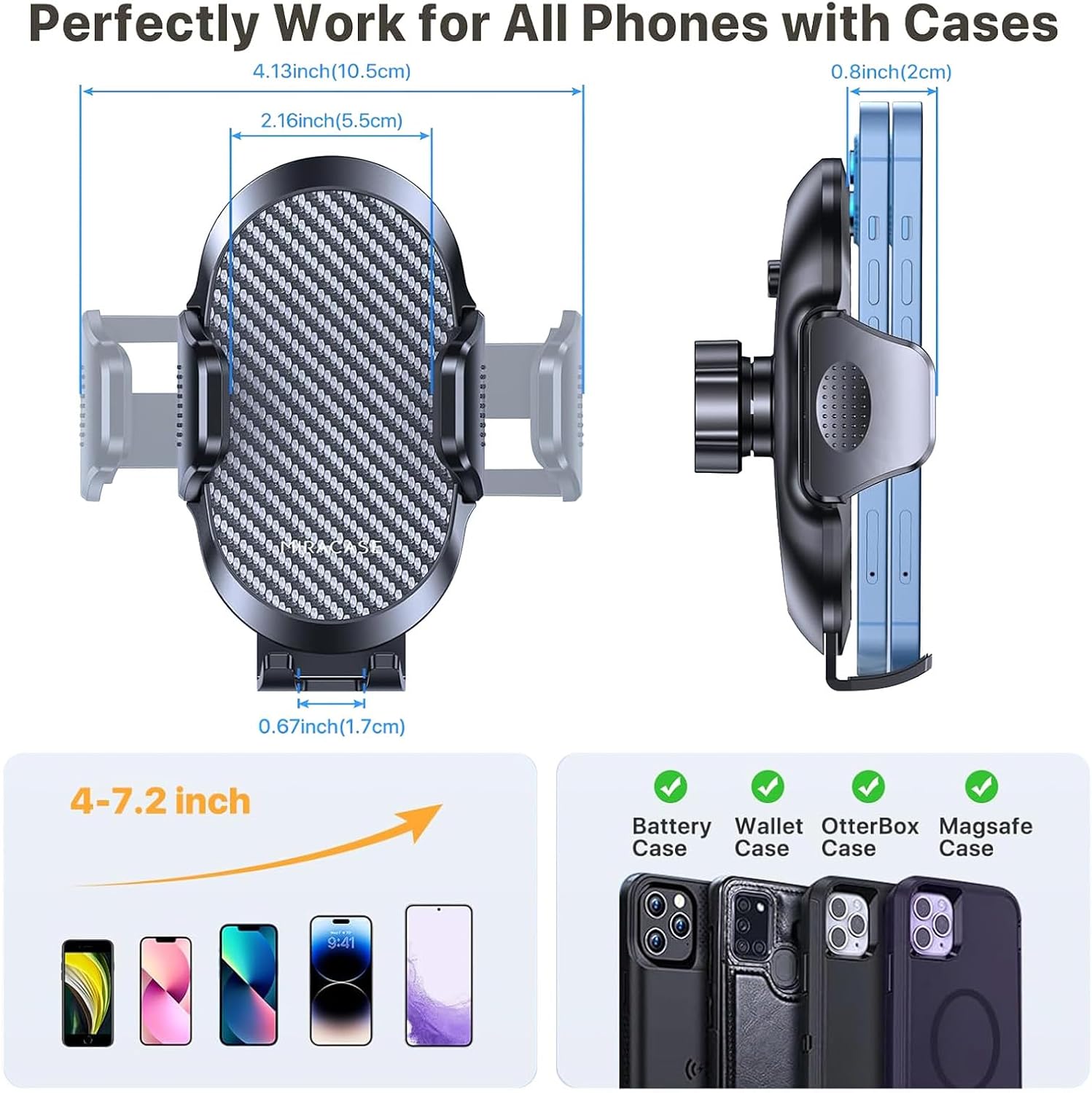 Miracase 2025 Upgraded Universal Cup Phone Holder for Car, [Rotatable & Adjustable] Long Neck Car Cup Holder Phone Mount Compatible with iPhone, Samsung, Google & More Smartphones