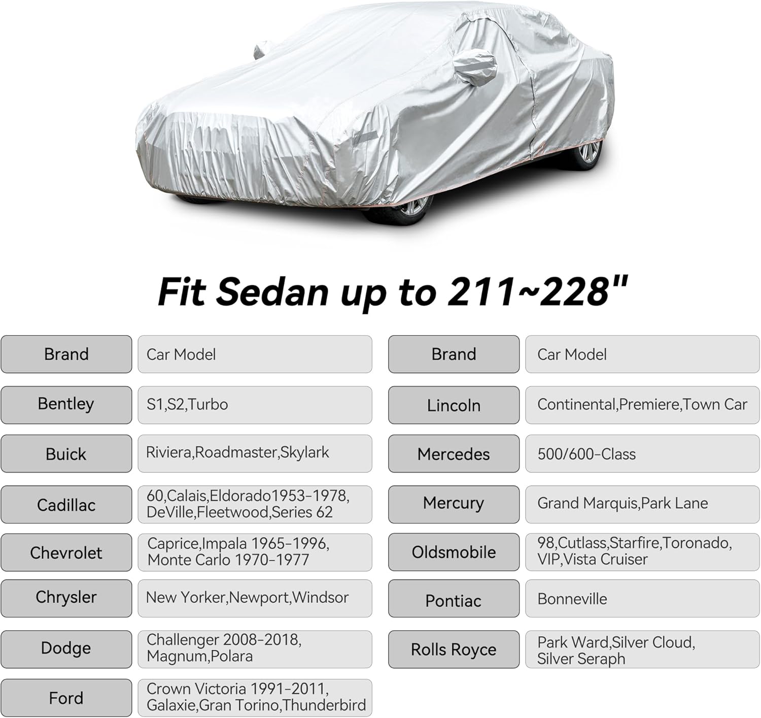 Car Cover Compatible with Dodge Challenger 2008-2024,Waterproof Car Cover for Automobiles All Weather with Door Zipper & Cotton Lining,Windproof Sun UV Hail Protection