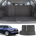 powoq Cargo Mat Compatible with 2014-2019 Toyota Highlander Trunk Mat Backrest Trunk Liner TPE Cargo Liner Replacement for 2014-2019 Toyota Highlander Accessories