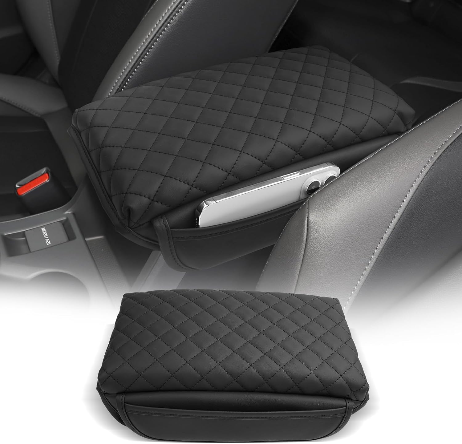CDEFG for Subaru Impreza 2024-2025 Center Console Cover Armrest Box Cover for Impreza (Base, Sport, RS) 2024 2025 Accessories Console Arm Rest Protector Thickened with Side Pocket