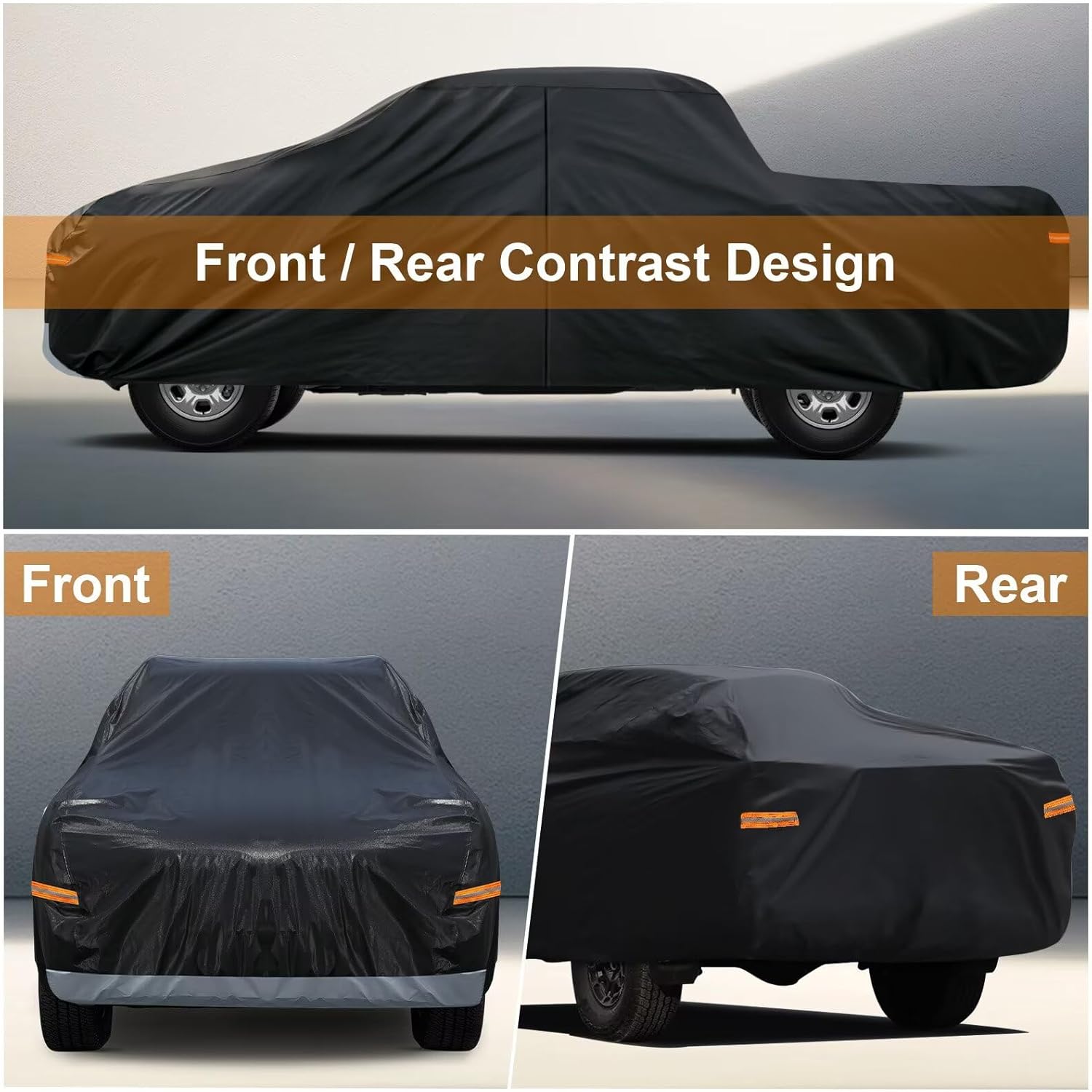 Kayme Truck Cover Custom Fit Nissan Titan(2015-2025) Crew Cab Short Bed. Full Exterior Heavy Duty Outdoor Pickup Truck Car Cover Waterproof All Weather.Car Tarp for Wind Sun Dust Protection.Black