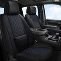Chevy Chevrolet Silverado GMC Sierra Car Seat Covers Fit 2007-2023 2024 2025 1500/2500HD/3500HD (Black & Blue, Full Set)