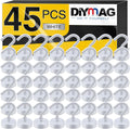 DIYMAG Magnetic Hooks for Refrigerator, Extra Strong Cruise Hook, Heavy Duty Earth Magnets with Hook for Hanging, Magnetic Hanger for Cabins, Grill (45P-White)