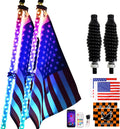 2PCS 3FT RGB LED Whip Light with Spring Base Remote App Control w/DIY Chasing Patterns Turn Signal & Brake Lights for ATV, UTV, Polaris, RZR, Can-am