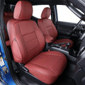 EKR Custom Fit Tacoma Leather Car Seat Covers for Select Toyota Tacoma 2012 2013 2014 2015 (TRD Sport Seats)- Full Set,Leather(Burgundy)