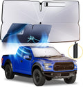 Windshield Sun Shade Umbrella: for Ford-F150 2015-2025 2023 2024 - Front Car Window Shades - Double Thickened Foldable Automotive Sunshades Block UV Keep Cool