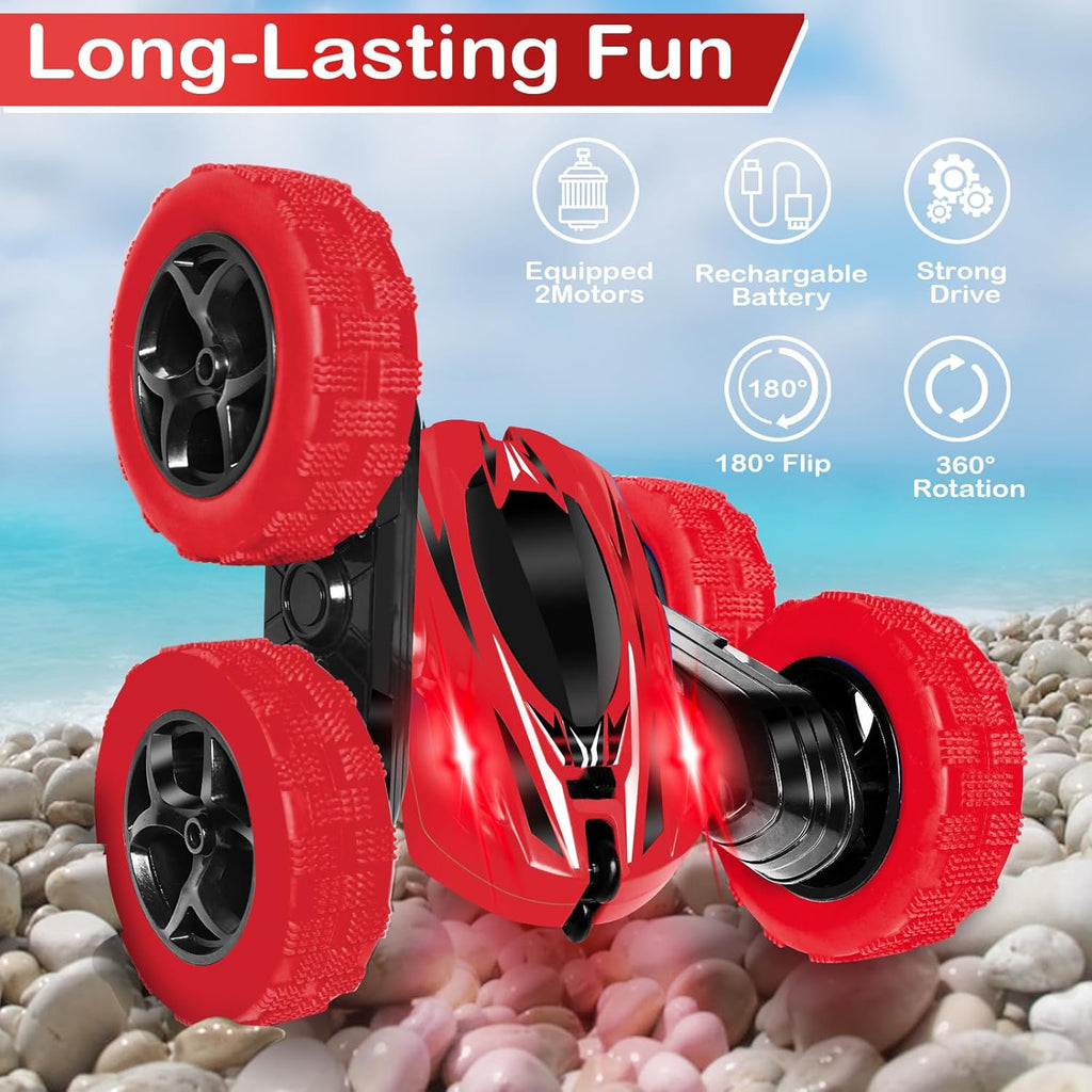 FREE TO FLY Rc Car Remote Control Toys: 4Wd Stunt Vehicle All Terrain Rechargeable Battery Race Cars for Kids Ages 4-8 Birthday for 6-8 8-12 Year Old Boy Girl