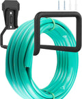 Metal Garden Hose Hook Heavy Duty Water Hose Hook Wall Mounted Garage Hook Sturdy Storage Bracket Stand Organizer 40lbs for Water Extension Cords Black