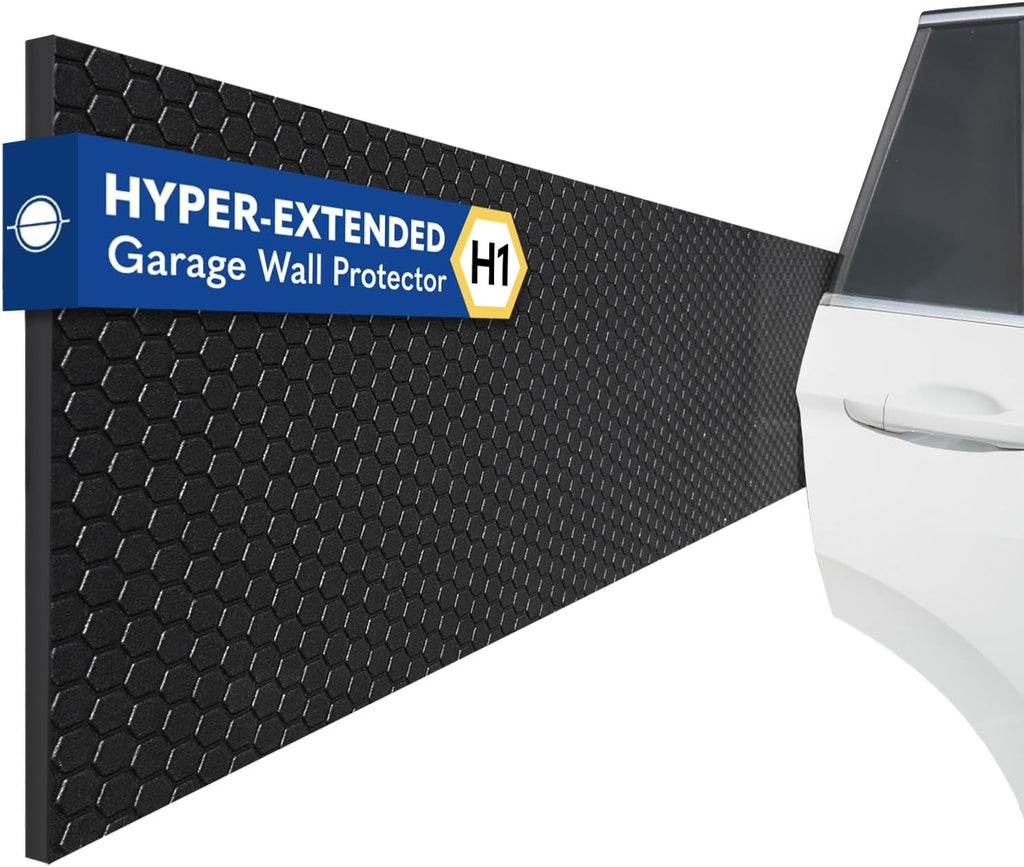 H1 Garage Wall Protector Car Door Wall Protector, Tool-Free, Designed in Australia (Black, 2 Pack)