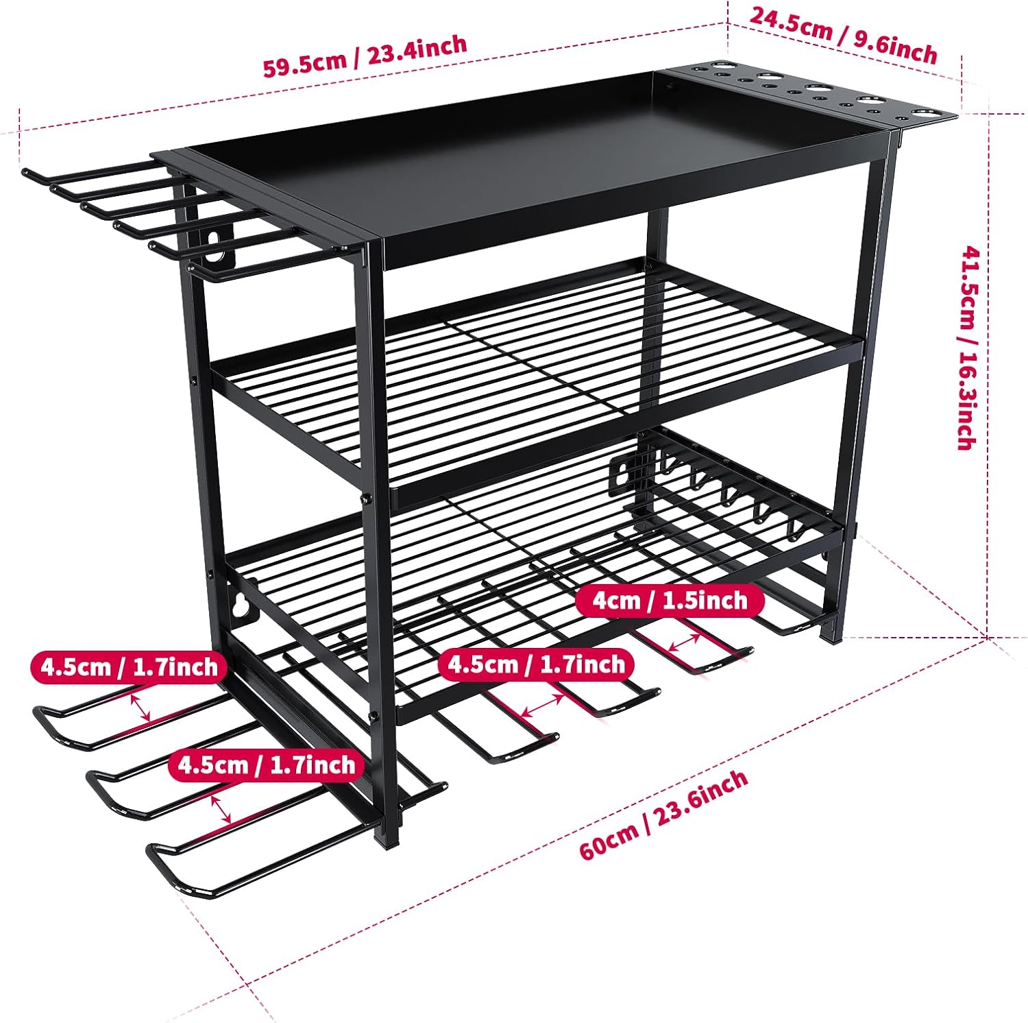 Power Tool Organizer - Garage Tool Holder and Storage (Black, B)