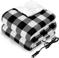 Sealy 12-Volt Heated Car Blanket, Portable Electric Blanket with 3 Heating Levels & 4 Hours Auto Off for Car, Truck, SUV, RV or Camping, Machine Washable, 59" X 43", Plaid