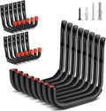 Nacial 20 Pack Garage Hooks Heavy Duty, 9.8" & 3.5" Garage Wall Hook with EVA Pads, 100LBS Capacity Hooks for Hanging Bikes, Kayak Folding Chairs and Hanging Ladders
