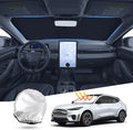 T TGBROS Windshield Sun Shade for Ford Mustang Mach-E 2021-2025 2026 Front Window Sunshade Sun Shield Foldable Sun Visor Cover for Mustang Mache Accessories Block Heat and Sun Protection