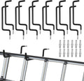 12 Pcs Heavy-Duty Black Ladder Hooks – Iron & PVC Wall Mount Storage Hangers for Bike, Ladder, Chair, Tools (75 lbs Capacity)