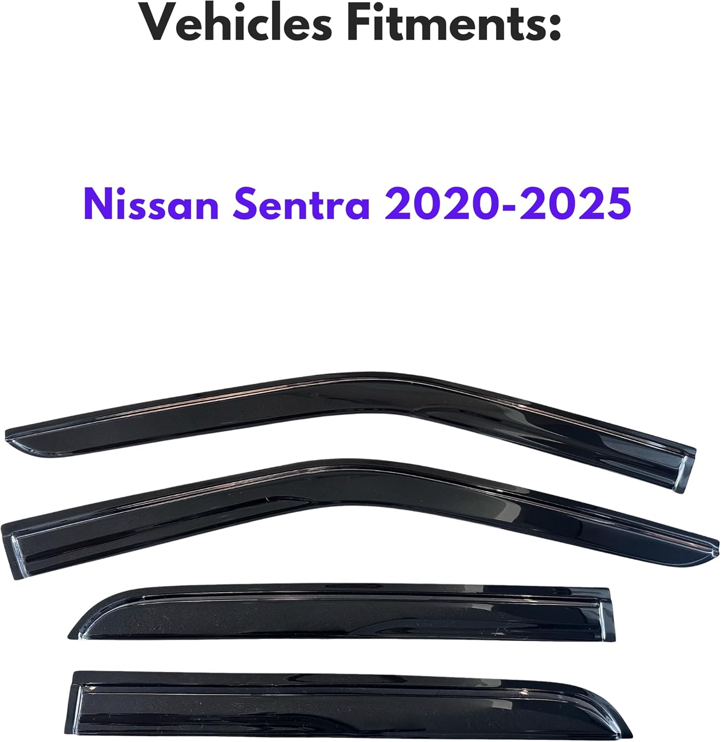KPY Window Visor Compatible with Nissan Sentra 2020-2025, 4PC Rain Guard Side Window Vent Deflectors Tape-On Mugen Style, 2020 2021 2022 2023 2024 2025