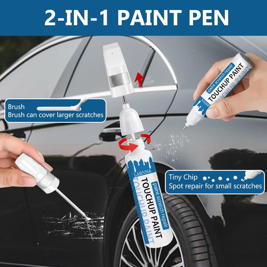 Mineral White (A96) Touch Up Paint for BMW-Exact Match 2 in 1 touchup Paint Pen for Chips and Nicks Repair Car Paint Scratch Repair Kit