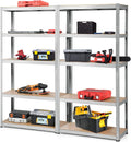ERGOMASTER 5 Tiers Steel Shelves for Storage Heavy Duty Garage Organization Utility Shelf Rack for Books, Kitchenware, Tools Bolt-Free Assembly 72 x 16 x 72 inches (2PCS,Silver)