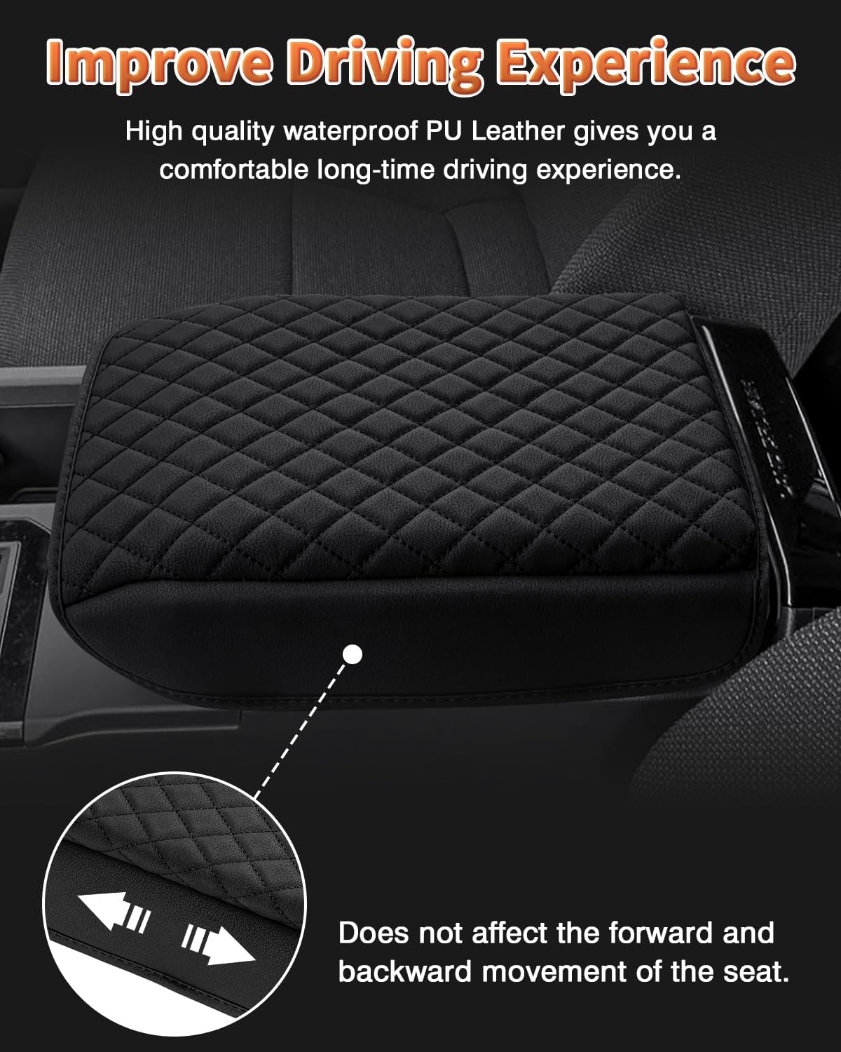 Shademax Center Console Cover for Toyota Land Cruiser Prado LC250 2024 2025 2026 Accessories, Prado LC250 Armrest Cover Cushion Pad Console Armrest Seat Box Protector PU Leather Anti-Scratch Black
