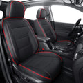RISINGSTAR Terrain Seat Covers, fit for 2018-2024 GMC Terrain SUV with Rear Split Seats, Water Proof Faux Leather(Full Set, Black&Red)