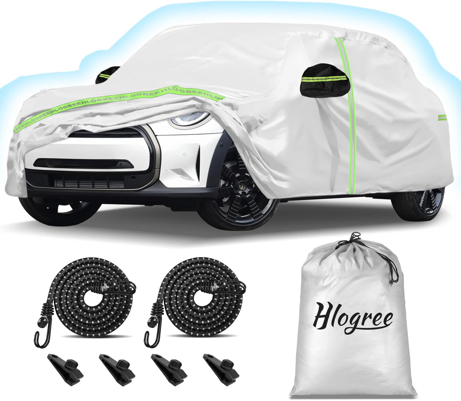 Car Cover for 2014-2025 Mini Cooper/Cooper S/Hardtop/Clubman/Countryman 4 Door,Full Exterior Car Covers for Automobile All Weather Waterproof Heavy Duty,Zipper/Cotton UV Proof Custom fit【210T Taffeta】