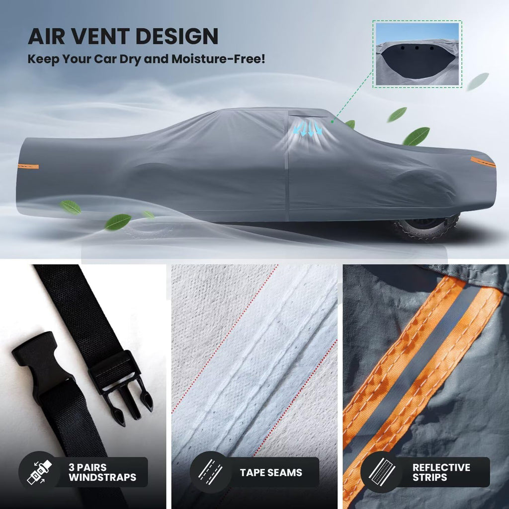 Waterproof Ford Thunderbird(1983-1997) Car Cover with Breathable Vents, [2025 Upgrade] Premium Covers with Cotton Liner and Zipper Door, Sun Rain Snow Dust Uv Protection.(Gift with Towel)