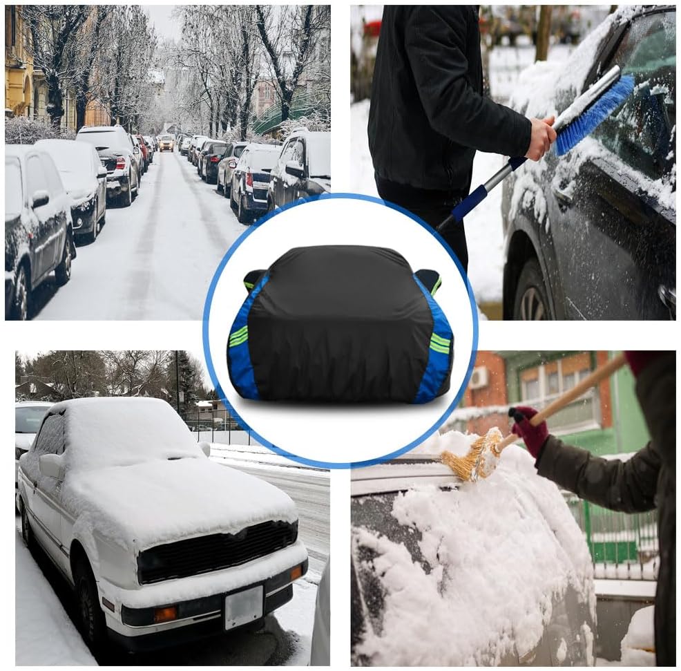 Avecrew Car Cover Custom Fit for Camaro, Waterproof All Weather Full Exterior Cover Rain Snow UV Protection Cover with Side Door Zipper Design