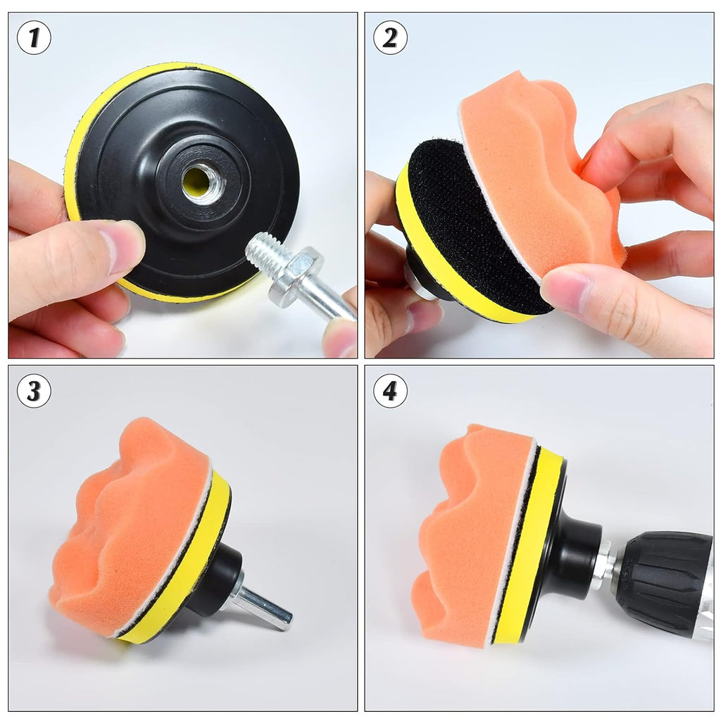 Car Foam Polishing Buffing Kit,Polishing Buffing Pads,Wool Pads,Polishing & Buffing Wheels,for Headlights & Car Body Car Foam Car Wax & Buffer Kits (27)