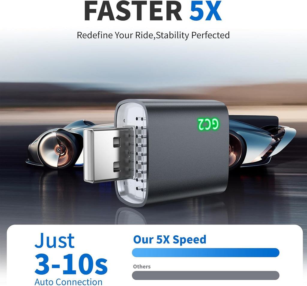 Wireless CarPlay Adapter for Apple iPhone 2025 Upgraded,Ultra-Low Lag,Stable Connection,Mini Apple Car Play Wireless Adapter for Cars with Built-in Wired CarPlay and iPhone iOS 10+,USB A