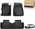 YHTAUTO Floor Mats Fit 2012-2015 Honda Civic Sedan, TPE All Weather Car Mats Waterproof Anti-Slip Odorless Floor Liner, Interior Car Accessories Front & 2nd Row Liner
