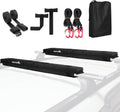Abahub Soft Roof Rack Pads with 2 Tie Down Straps, 2 Tie Down Ropes, 2 Hood Loops and Storage Bag, for Surfboard, Kayak, Canoe, Heavy Duty Universal Car Roof Racks System (Use with Cross Bar)