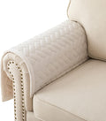Eismodra Armrest Covers,Couch Cover,Sofa Cover,Backrest Covers,Anti-Slip Armchair Slipcovers for Dogs Cats Pet Loveseat Recliner Leather L Shaped,White 28 x 28 Inches (Only 1 Piece)