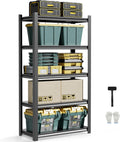 JHYKHG 39" W Storage Shelves,5-Tier Heavy Duty Garage Shelving,Adjustable Shelving Unit,Metal Shelf,Boltless Assembly Rack for Warehouse,Shed,2,500 lb Load,18 x 39 x 72 Inches,Black