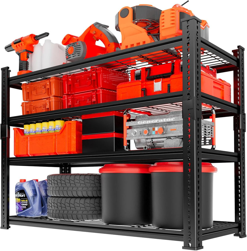 Storage Shelves, Garage Shelving Heavy Duty 1920LBS Capacity, 36"L x 16"W x 60"H Adjustable Metal Shelving Organizer Wire Rack, 4 Tier Utility Shelf Unit for Pantry Closet Warehouse Organization