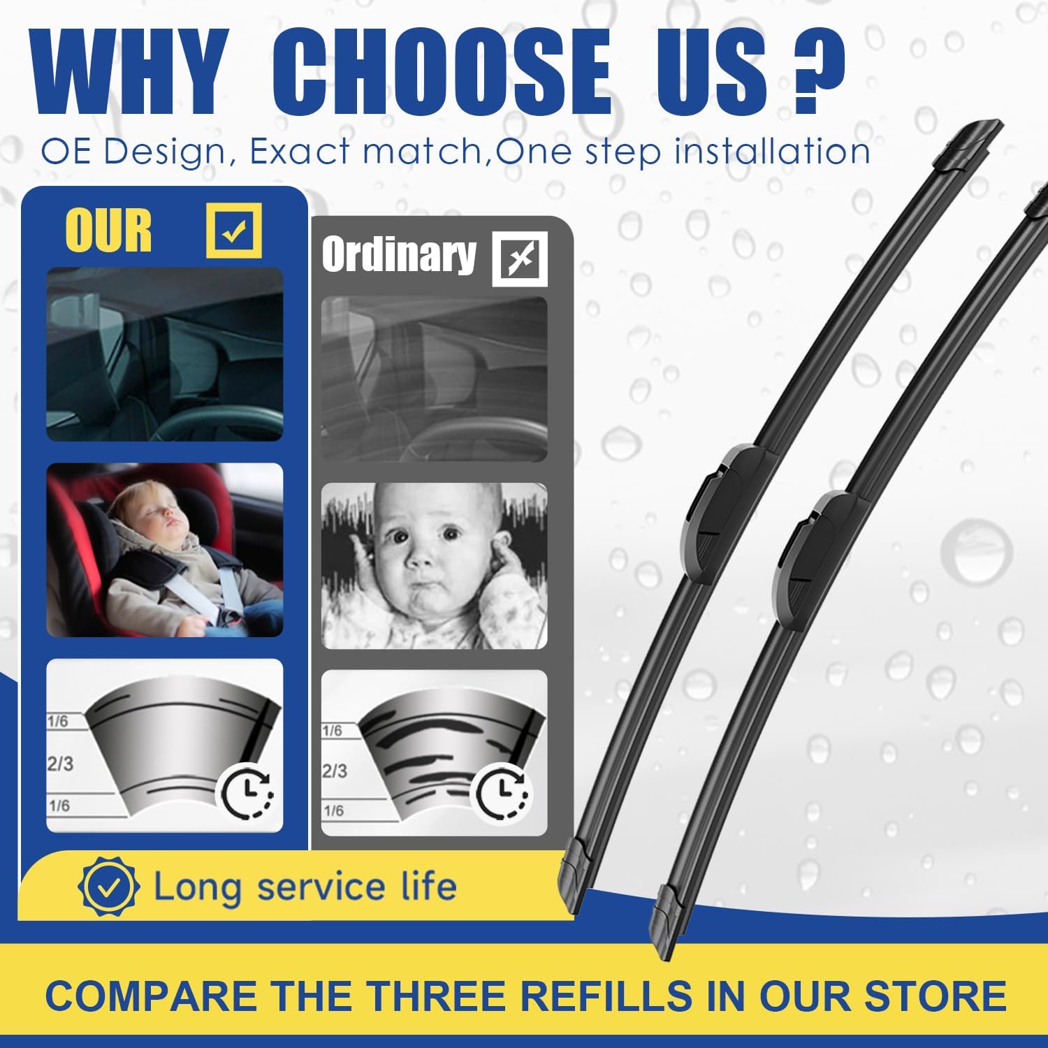 3 wipers Replacement for 2014 2015 2016 2017 2018 Subaru Forester 2015-2018 2019 Subaru Outback Legacy Windshield Wiper Blades Original Equipment Replacement - 26"+17"+14" (Set of 3) U/J HOOK