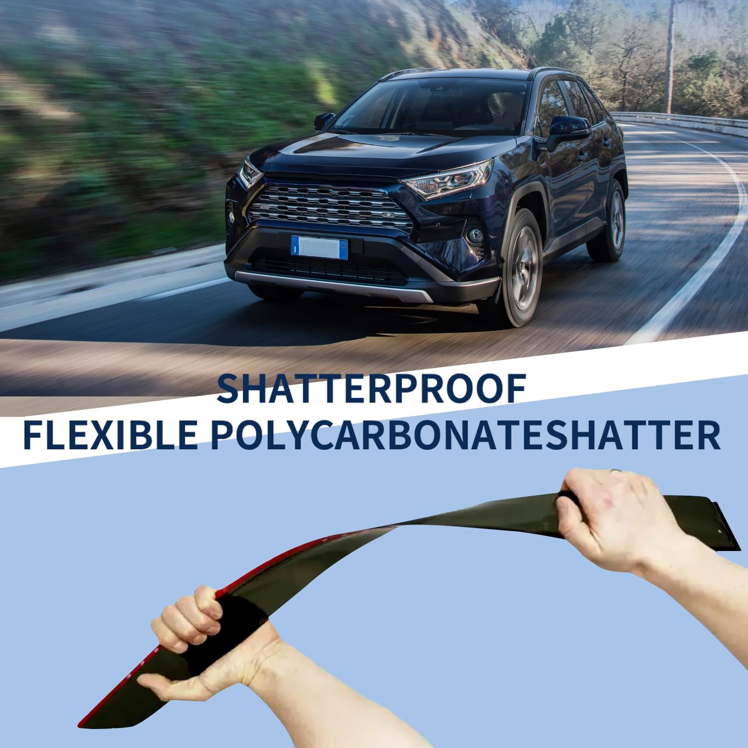 Rain Guard Compatible with 2019-2024 Toyota RAV4, Outside Mount Extra Durable Window Visors, Sun Wind Side Vent Window Deflector Shade Shield 2019 2020 2021 2022 2023 2024
