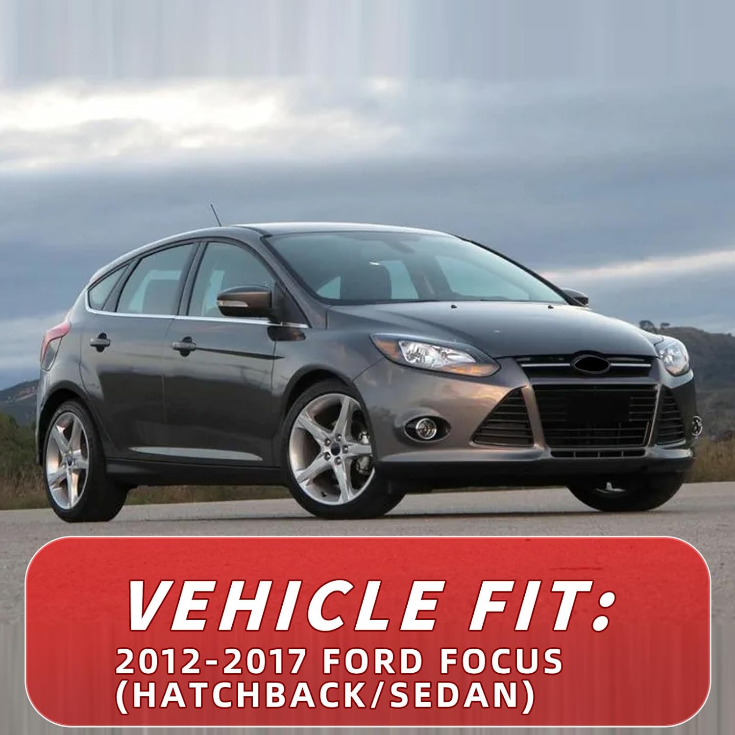 4pcs in Channel Rain Guards Fit for 2012 2013 2014 2015 2016 2017 Ford Focus Hatchback/Sedan, Durable Window Visors Side Wind Deflectors, Vent Shades Visors Shield