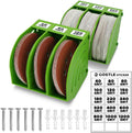 5 Inch Professional Sanding Discs Storage Bins - 6 Bins Set for Efficient Organization, Offset Snap-On Connection, Grit Classification, Space-Saving Design and Versatile Application, Green