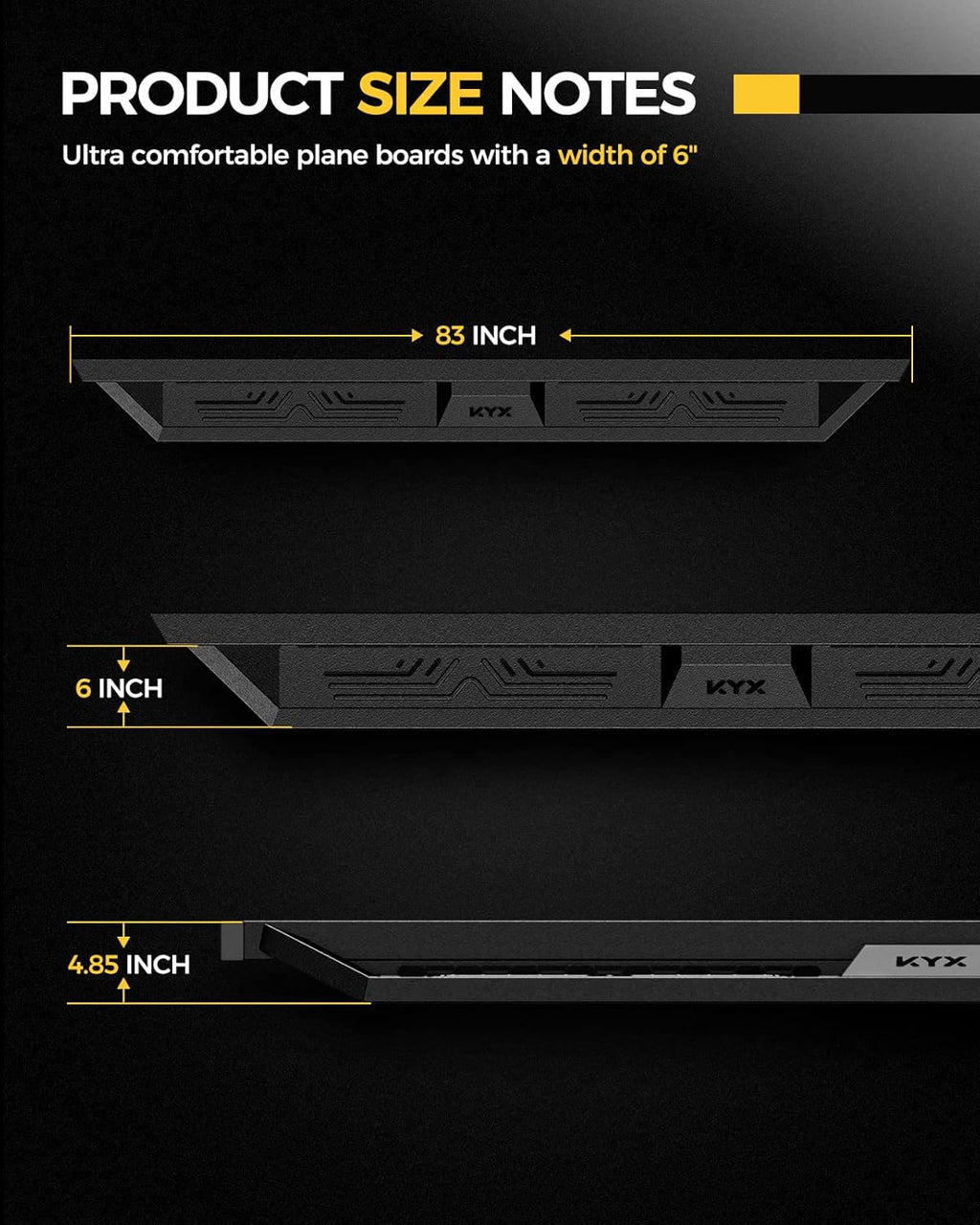 KYX Running Boards Fit for 2019-2025 Chevy Silverado/GMC Sierra 1500 2020-2025 Silverado/Sierra 2500HD 3500HD Crew Cab, 6 inches Dual Tube Side Steps Nerf Bars Step Bars Side Bars Step Rails