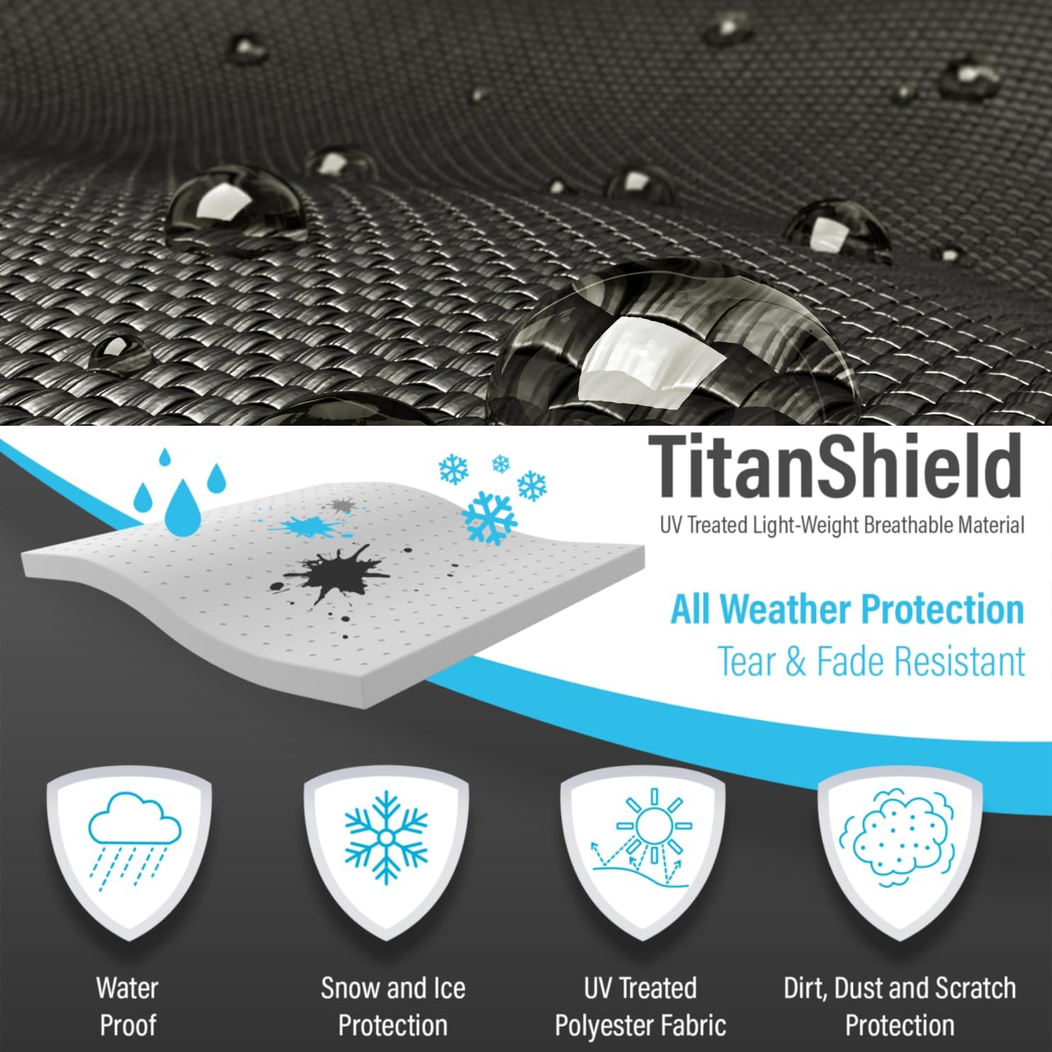 Deluxe Motorcycle Cover, Waterproof All Weather Outdoor Protection Universal Motorcycle Cover, Fade & Tear Proof Polyester fits Motorbike up to 97" L