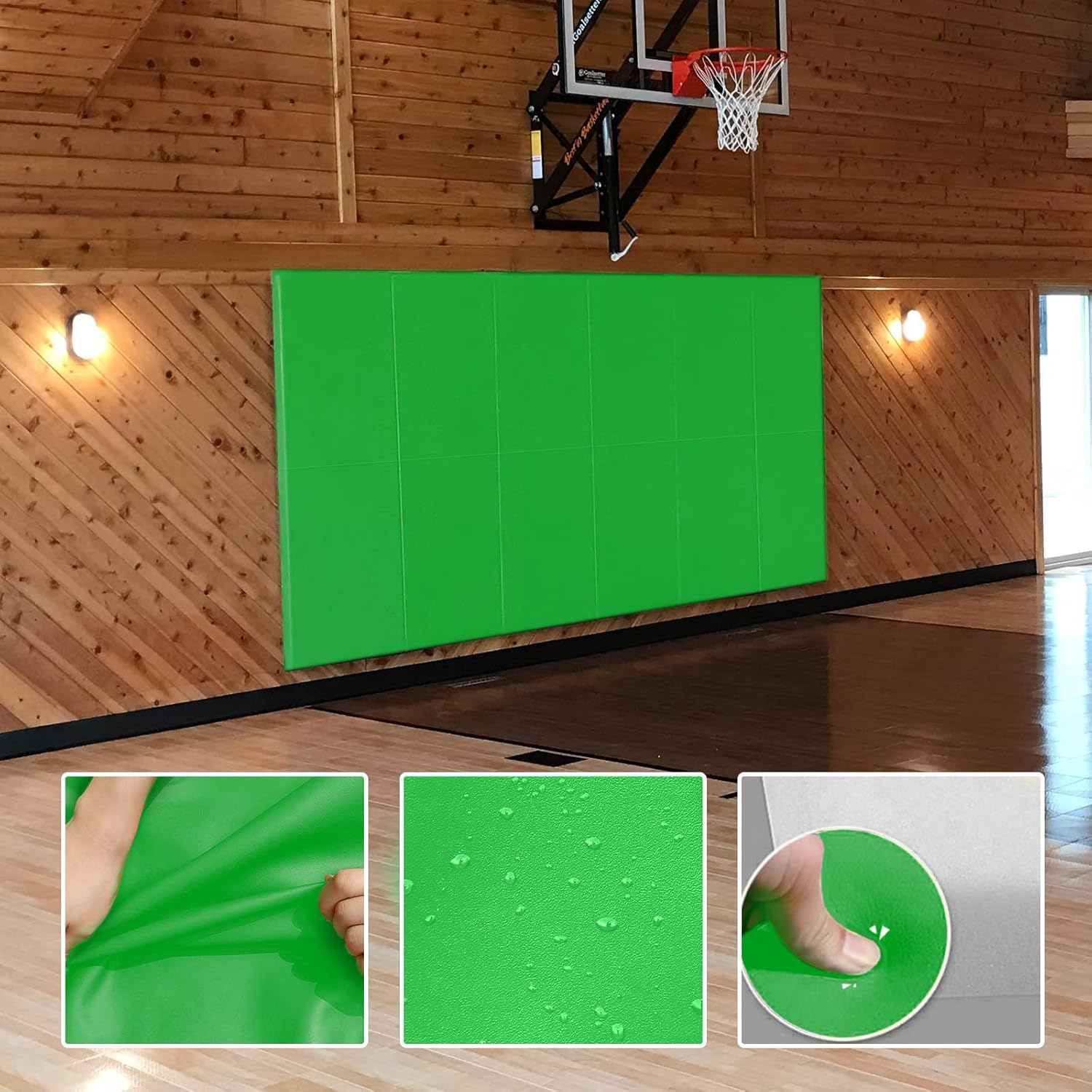 PROGOAL 2"/4" Thick Foam Protection Wall Pad，Gym Basketball-Court Protectors，Durable Waterproof Padding for Wall-Mounted Basketball Hoops(60" L x 20" W)…