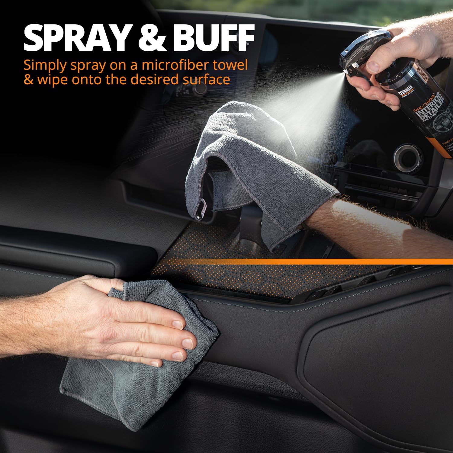 CERAKOTE Rapid Ceramic Interior Detailer and Protectant (28 fl oz.) – Quick and Easy – Multi-Surface Safe – Interior Car Cleaner Spray – Dry to the Touch – Clean and Protect Your Car, Truck, or SUV