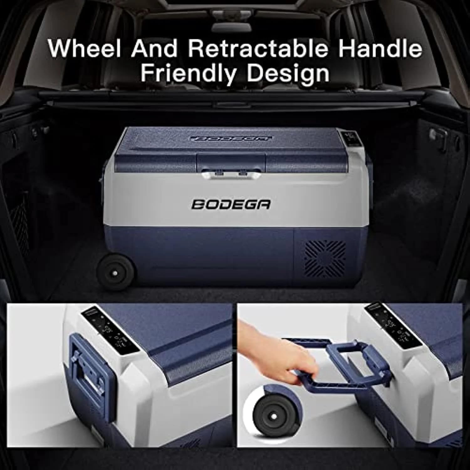 BODEGACOOLER 12 Volt Portable Refrigerator,38 Quart Car Fridge APP Control,36L (-4℉-68℉) Compressor Car Freezer 12/24V DC and 100-240V AC for Travel,Truck RV Camping Boat and Home Use