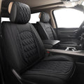 JOJOBAY Car Seat Covers for Dodge Ram Full Set,Fit Ram 2009-2023 1500/2500/3500 Pick-up Truck,Crew,Regular,Quad,Mega Cab,Waterproof Leather Seat Covers Protectors（5 PCS Full Set,Black）